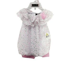 DDG Darling 12 months polka dot 2 piece girls white pink‎ outfit shorts shirt